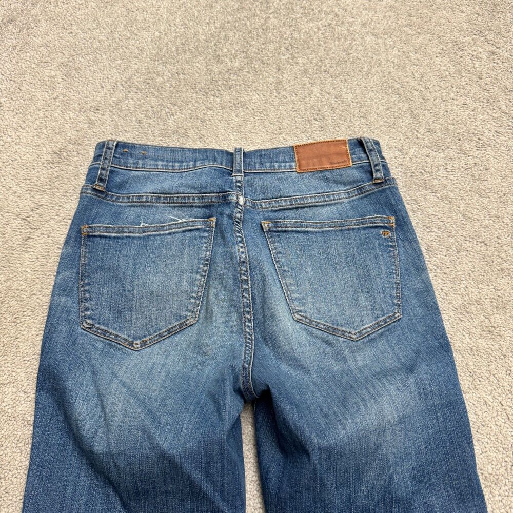 Madewell 10" High Rise Skinny Denim Jeans Womens 27 Blue Raw Hem Button Fly - Picture 4 of 16